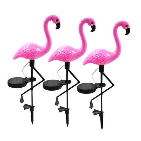 3pcs Solar Garden Lights Flamingo Lawn Lamp