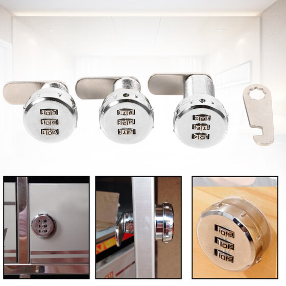 3-Dial Code Combination Cam Lock Zinc Alloy Furniture Cabinet Mail Box Security