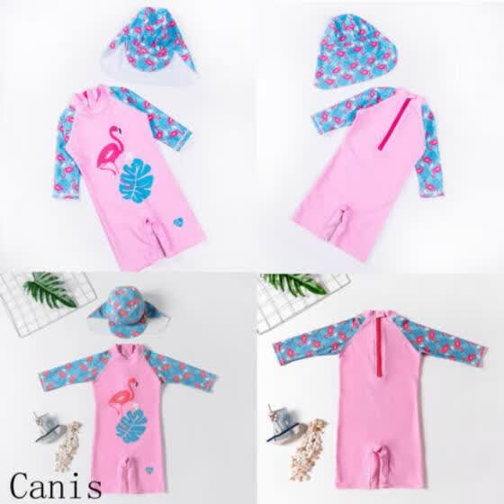 baby girl flamingo swimsuit