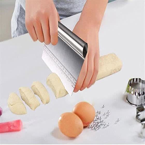 Kitchen Stainless Steel Smoother Edge Cake Scraper Flour Pastry Tool