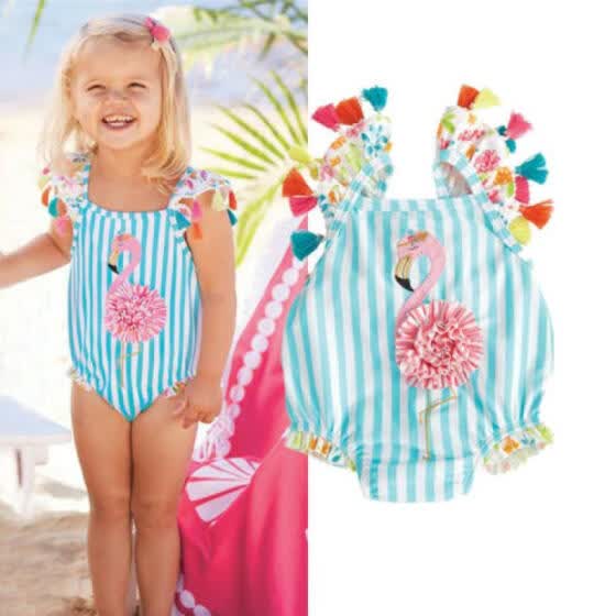 kids flamingo bathing suit