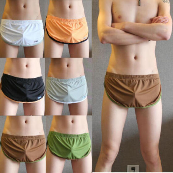 Mens boy Breathable Underwear Boxer Briefs Shorts Bulge Pouch Underpants