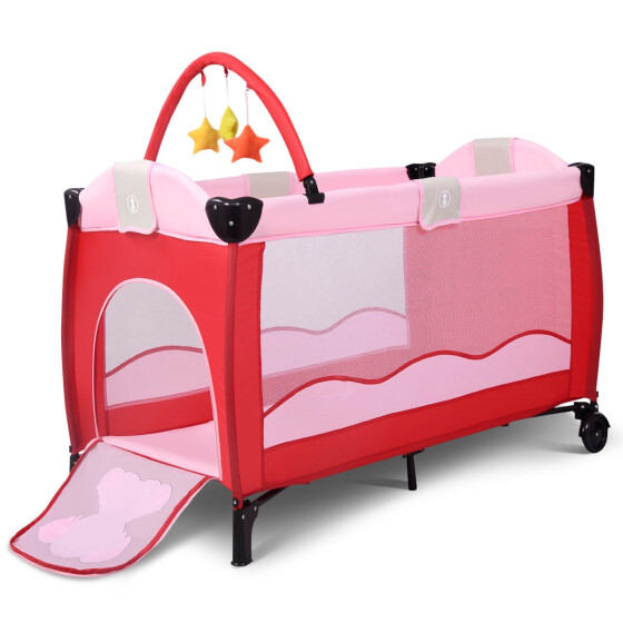 US Baby Crib Playpen Playard Pack Travel Infant Bassinet Bed Foldable 4 colors