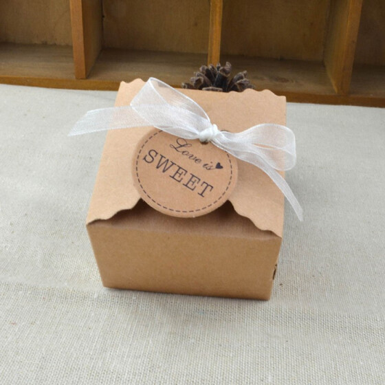 Candy Boxes Kraft Boxes Wedding Party Favors Box Gift Box Bags Decor 5cm