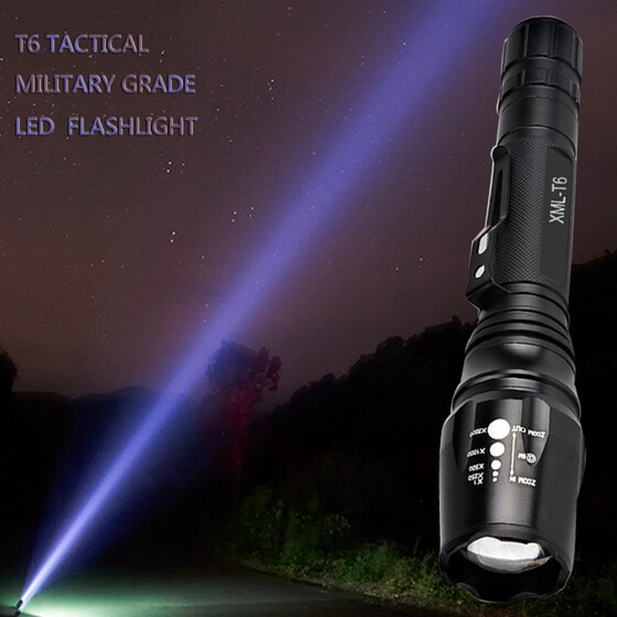 US Tactical 50000LM 5Modes T6 LED Flashlight Zoomable 18650 Military Focus Torch