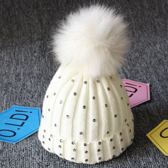 Baby Hat Bobble Beanie Double Knitted Winter Warm Boy Girl Newborn Cap