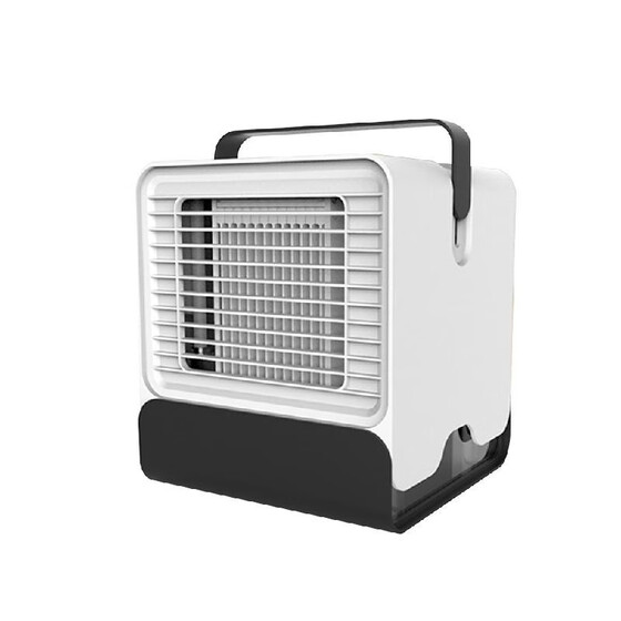 Air Cooler Mini Fan Desktop Fan Office Dormitory USB Charging Fan No Battery Color : Gray