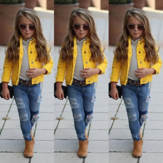 newborn girl jean jacket