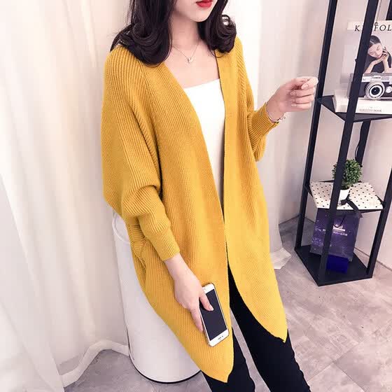 Shop The 2018 Autumn Winter New Medium And Long Knitted Cardigan
