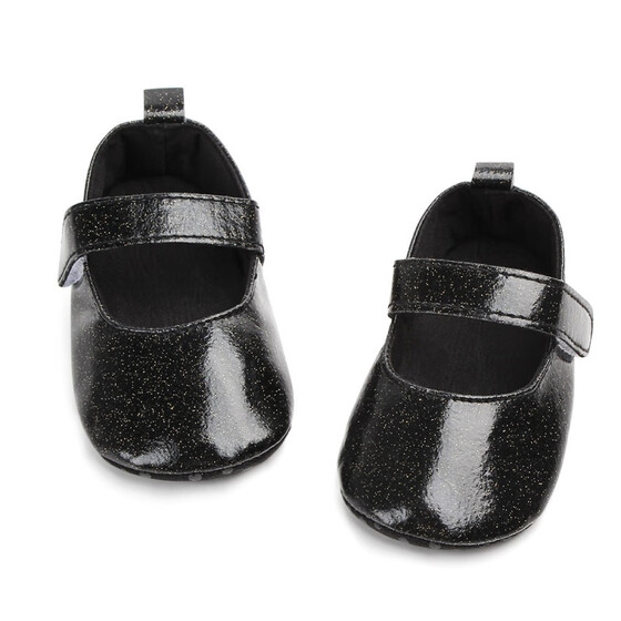 Newborn Baby Kid Girl Shiny Soft Sole Crib Shoes Leather Slip On Prewalkers Nice