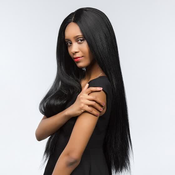 Shop Element Synthetic Wigs Yaki Straight 28 Inch Lace Front Wig