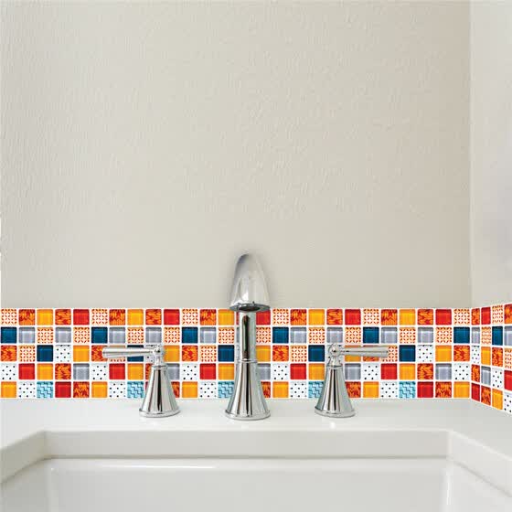 Shop Follure 6pcs Geometric Self Adhesive Tile Stickers Decal