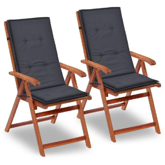 Shop Garden Chair Cushions 2 Pcs Anthracite 47 2 X19 7 X1 18