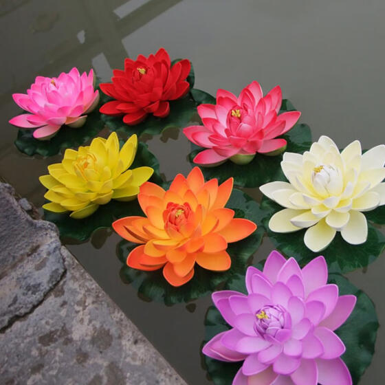 Shop Artificial Lotus Flower Fake Floating Water Lily Garden Pond Fish Tank Decor Online From Best Artificial Plants On Jd Com Global Site Joybuy Com