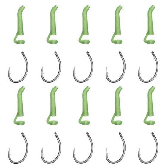 20Pcs Carp Fishing Hook Sleeves Aligner Hook Carp Hair Rig Terminal Tackle Carp