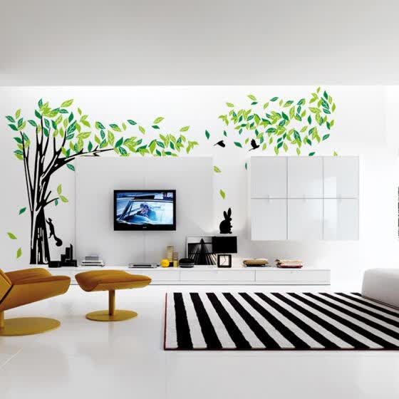 Shop Large Green Tree Vinyl Removable Diy Room Home Decor