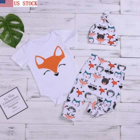 fox print baby clothes