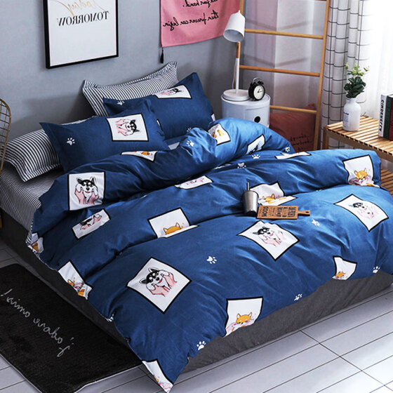 Shop 4pcs Set Duvet Quilt Cover Bed Pillow Cover Bed Sheet