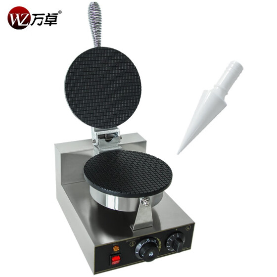 Commercial Rotating Ice Cream Waffle Maker Teflon Coating Dual Pans Electric Commercial Waffle Irons Crepe Machines Restaurant Food Service