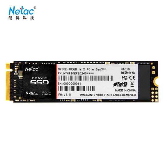  Netac N930E 480GB M.2 NVMe твердотельный накопитель PCIe Gne3  4 2280.        