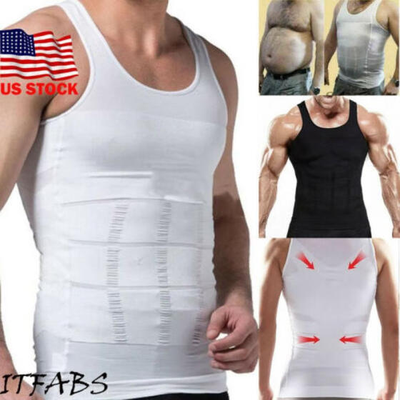 UK Best Slimming Compression Body Shaper for Men Active Gym Wear Vest Tank Shirt