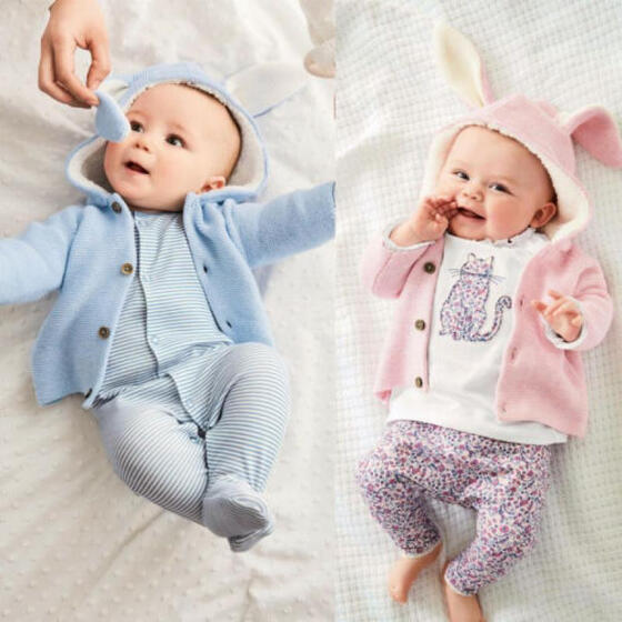 Newborn Toddler Kids Baby Boys Girl Knitted Sweater Cardigan Coat Jacket Outwear