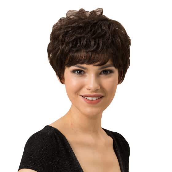 Shop Follure Women Natural Short Wavy Wave Wig Humen Hair Curly