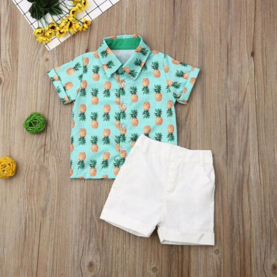 Long Pants Clothes Outfits Gentleman Set 2pcs Toddler Baby Boys Kids Shirt Tops