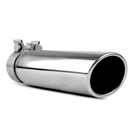 2.5 Inlet 3.5 Outlet 12 Long Dual Wall Angle Cut Exhaust Tip Tail Pipe Weld On