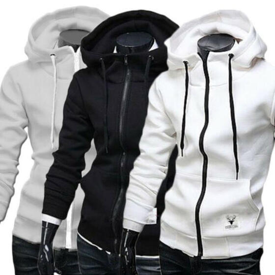 Men/'s Outwear Sweater Winter Slim Hoodies Warm Hooded Sweatshirt Coat Jacket