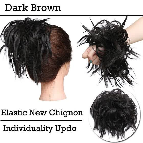 Shop Updo Messy Bun Hair Piece Scrunchies Synthetic Wavy Bun