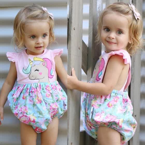 unicorn romper baby girl