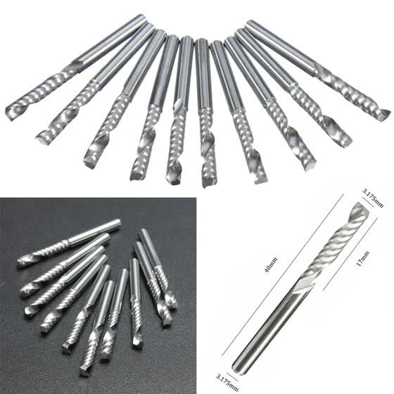 10pcs 1//8 Shank CNC 4 Flute Spiral End Wood Mill-Cutter Router Bit Woodworking