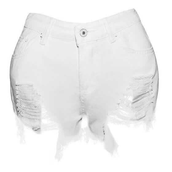 white ripped shorts womens