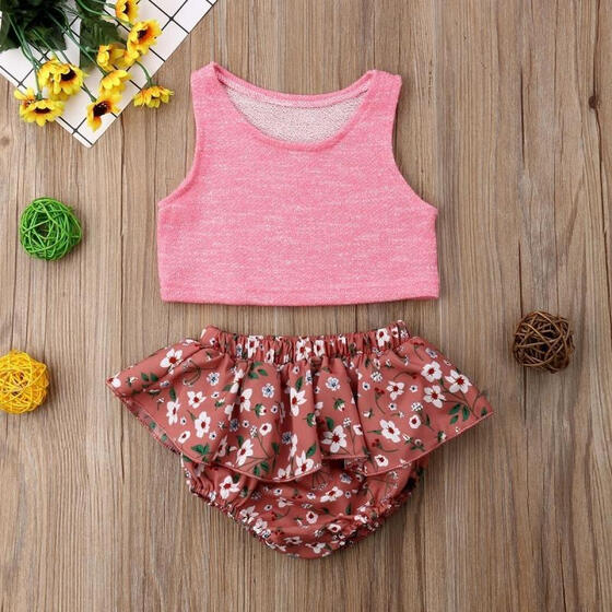 Kids Summer Toddler Baby Girl Outfits Clothes T-shirt Tops+Shorts Pants 2PCS Set