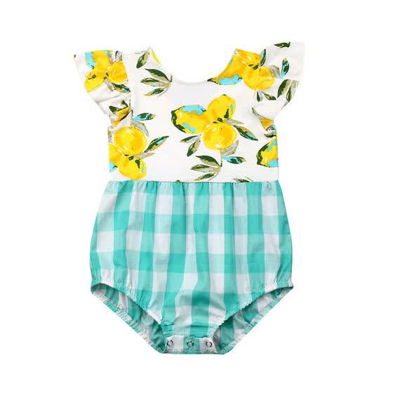 baby girl lemon romper