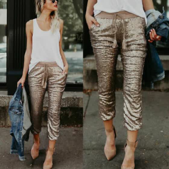 sequin casual pants