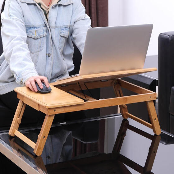 Shop Bamboo Folding Laptop Table Lap Desk Bed Portable Computer