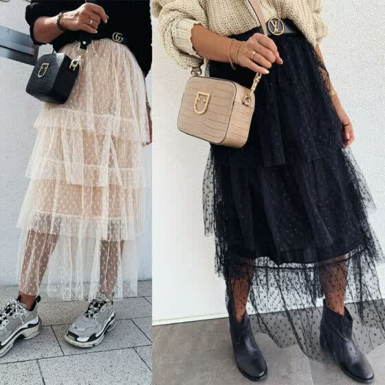 maxi tulle mesh skirt