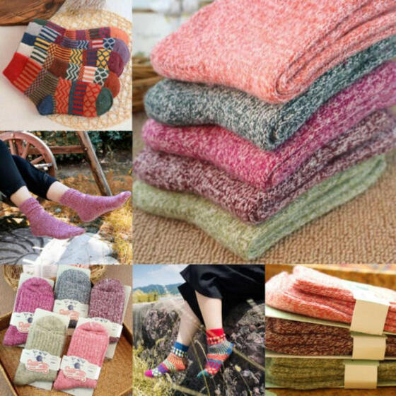 1 Pairs Womens Wool Cashmere Thick Sock Lady Soft Casual Winter Socks Xmas