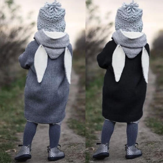 Cute Baby Kids Infant Autumn Winter Hooded Coat Rabbit Jacket Thick Warm Clothes