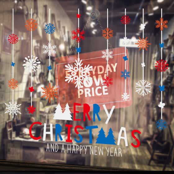 Shop Follure Merry Christmas Snowflake Scene Removable Wall