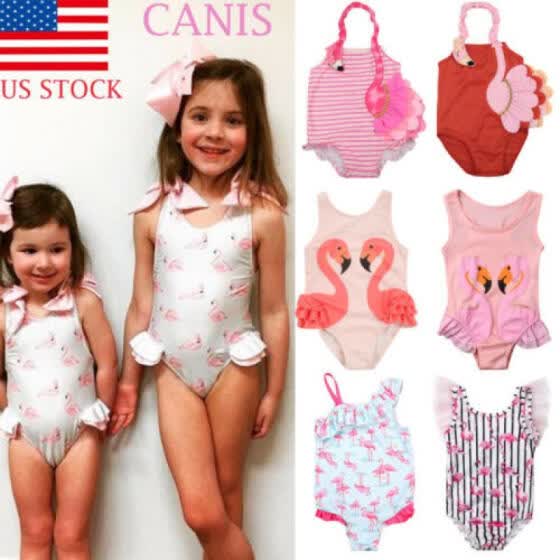 baby girl flamingo swimsuit