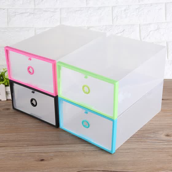 Shop 2 Pcs Transparent Foldable Plastic Drawer Shoe Case Storage