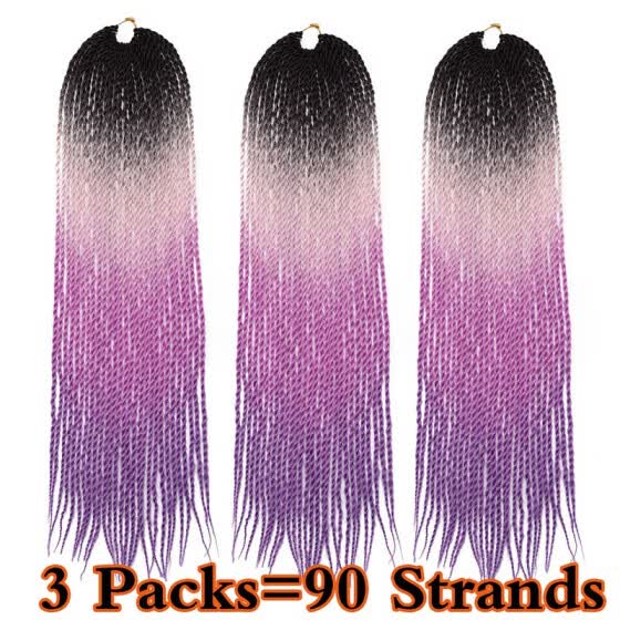 Shop 3 Packs Befunny Senegalese Twist Crochet Hair Braids Small