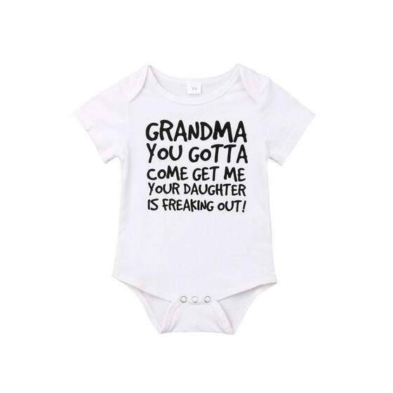 Newborn Kids Baby Unisex Girl Boy Clothes Unisex Letter Print Romper Bodysuit