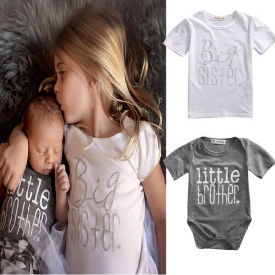 Toddler Kid Baby Boy Brother Matching Clothes Romper Jumsuit T-Shirt Tops Outfit