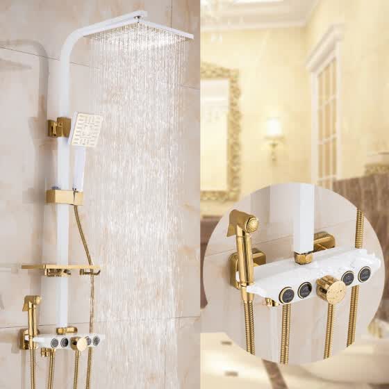 Shop Europe Luxury Brass Gold White Painting Bathroom Bathtub