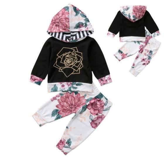 girls floral hoodie