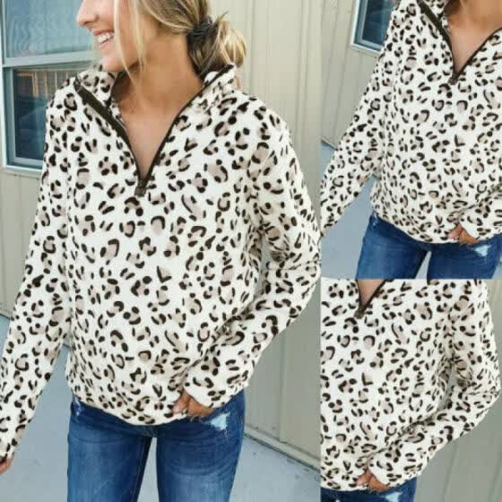 womens leopard print hoodie